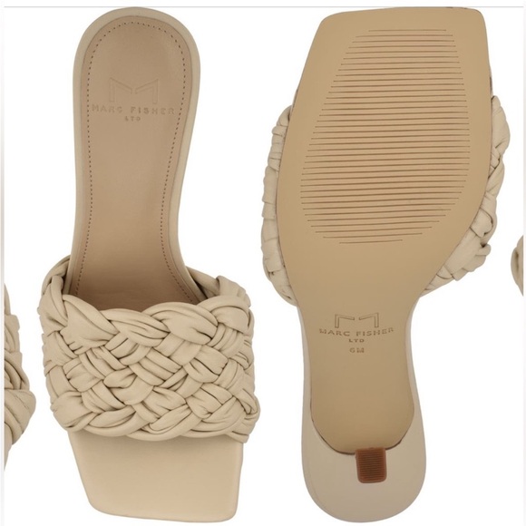 Marc Fisher LTD Draya Braided Sandal, Light Natural Leather - Picture 2 of 16